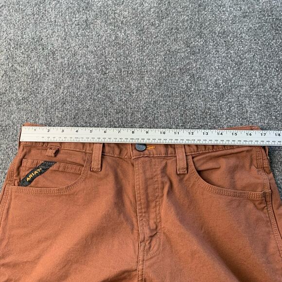 Ariat Shorts Mens 32 Brown Rebar M4 Relaxed Cargo Utility Workwear Stretch - Picture 14 of 16